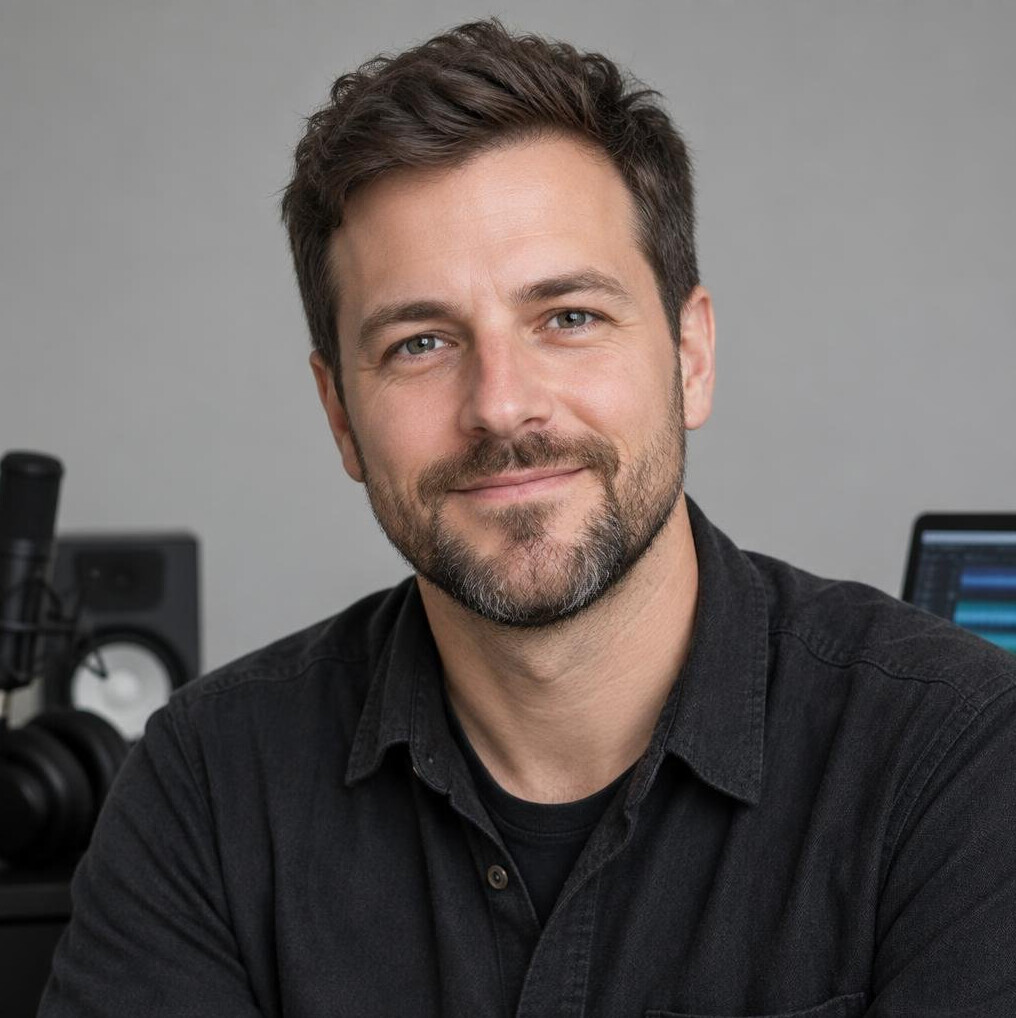 Bearded man in a casual shirt portrait
